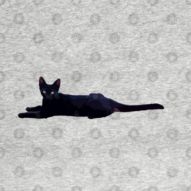 Black Cat With Huge Ears Vector Art Cut Out by taiche